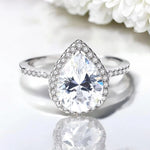 Luxury 3CT Pear Cut Moissanite Engagement Ring - Ornalux