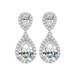 4.17Cttw Pear Cut Moissanite Drop Earrings - Ornalux