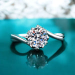 2Ct Luxury Moissanite Wedding Ring - Twisted Ring - Ornalux