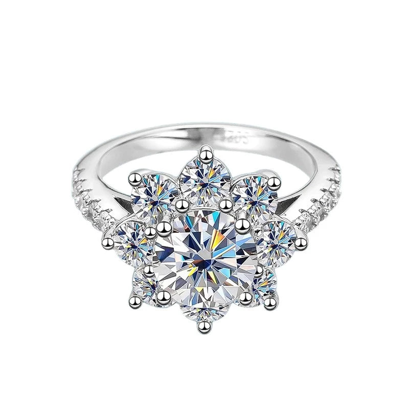 2.0CT Moissanite Sun Flower Ring - Ornalux