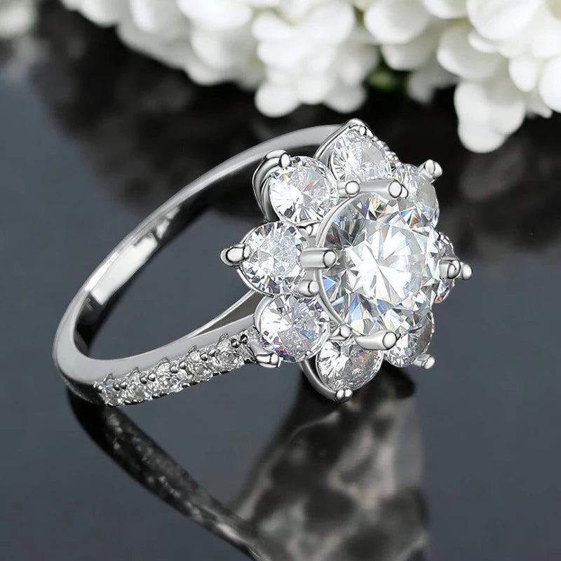 2.0CT Moissanite Sun Flower Ring - Ornalux