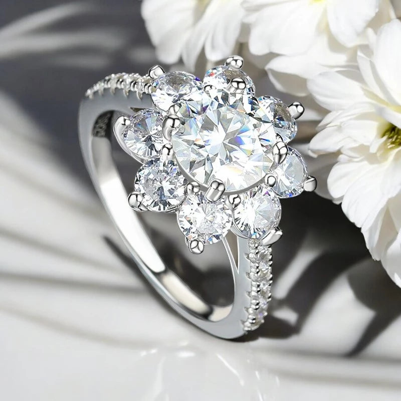 2.0CT Moissanite Sun Flower Ring - Ornalux