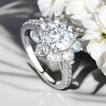 2.0CT Moissanite Sun Flower Ring - Ornalux