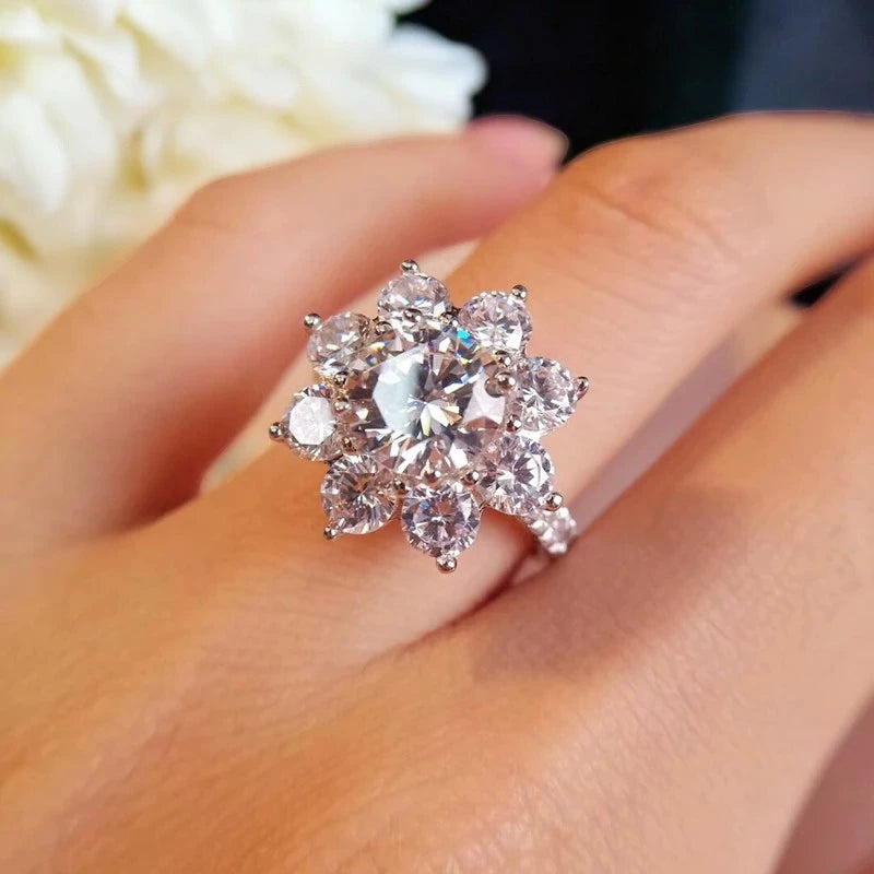 2.0CT Moissanite Sun Flower Ring - Ornalux