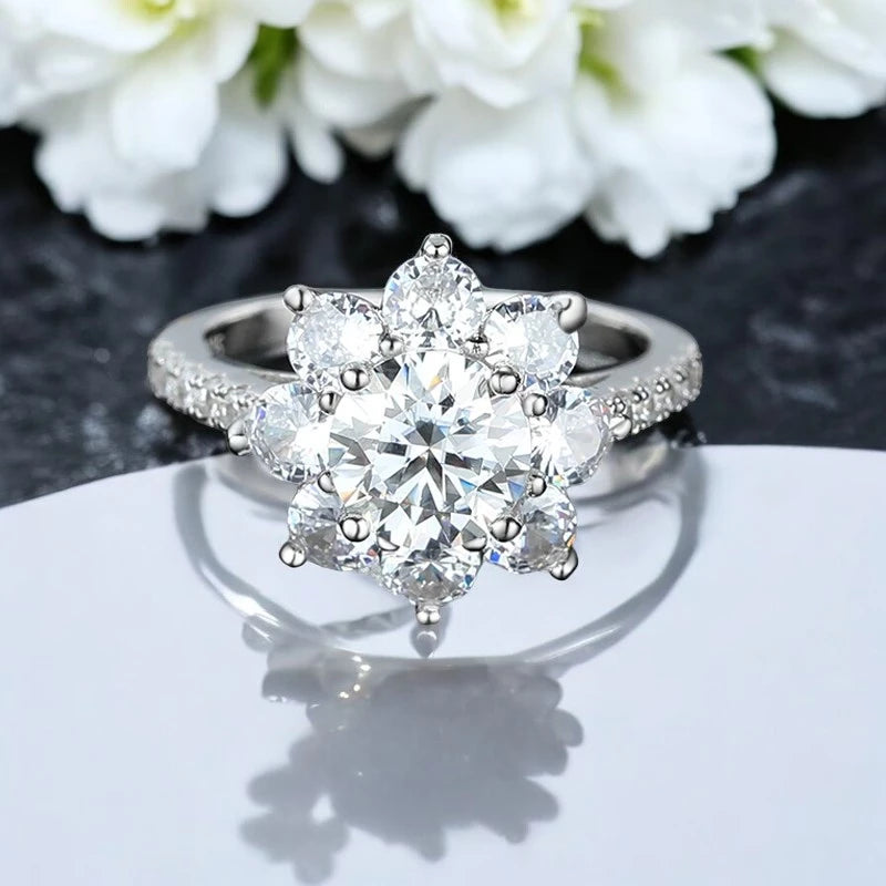 2.0CT Moissanite Sun Flower Ring - Ornalux