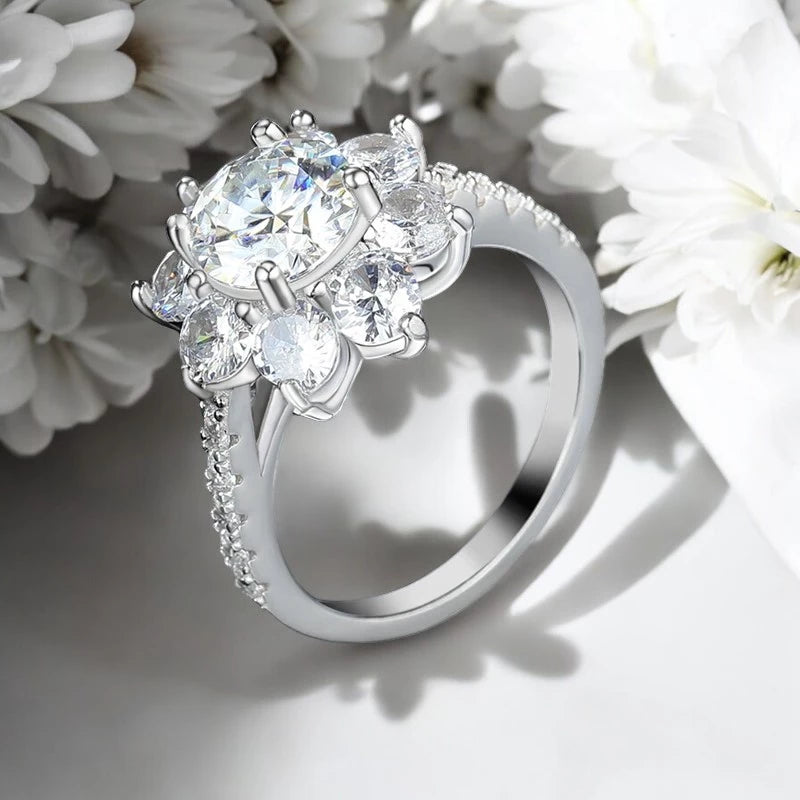 2.0CT Moissanite Sun Flower Ring - Ornalux