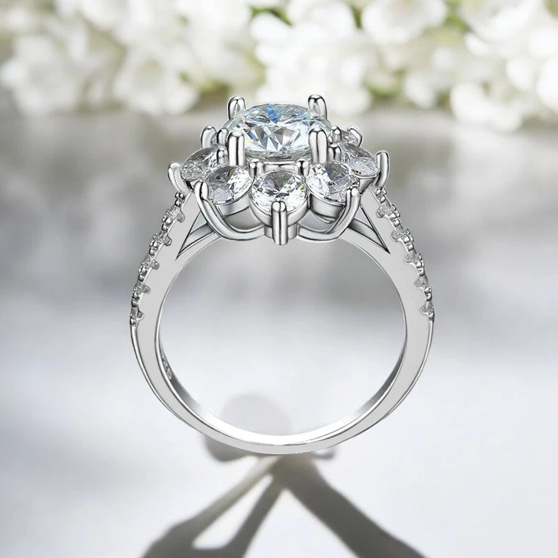 2.0CT Moissanite Sun Flower Ring - Ornalux