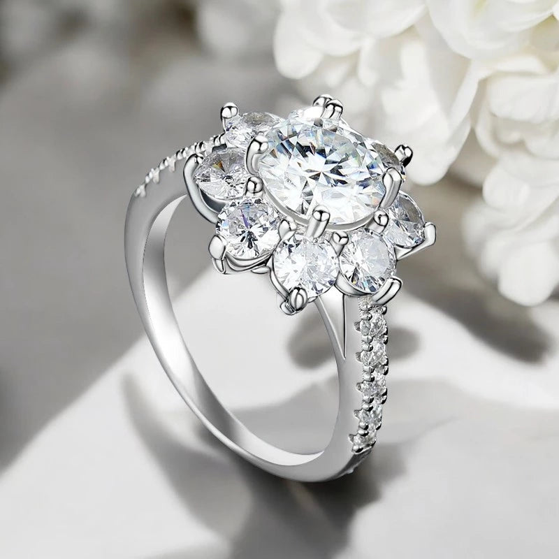 2.0CT Moissanite Sun Flower Ring - Ornalux