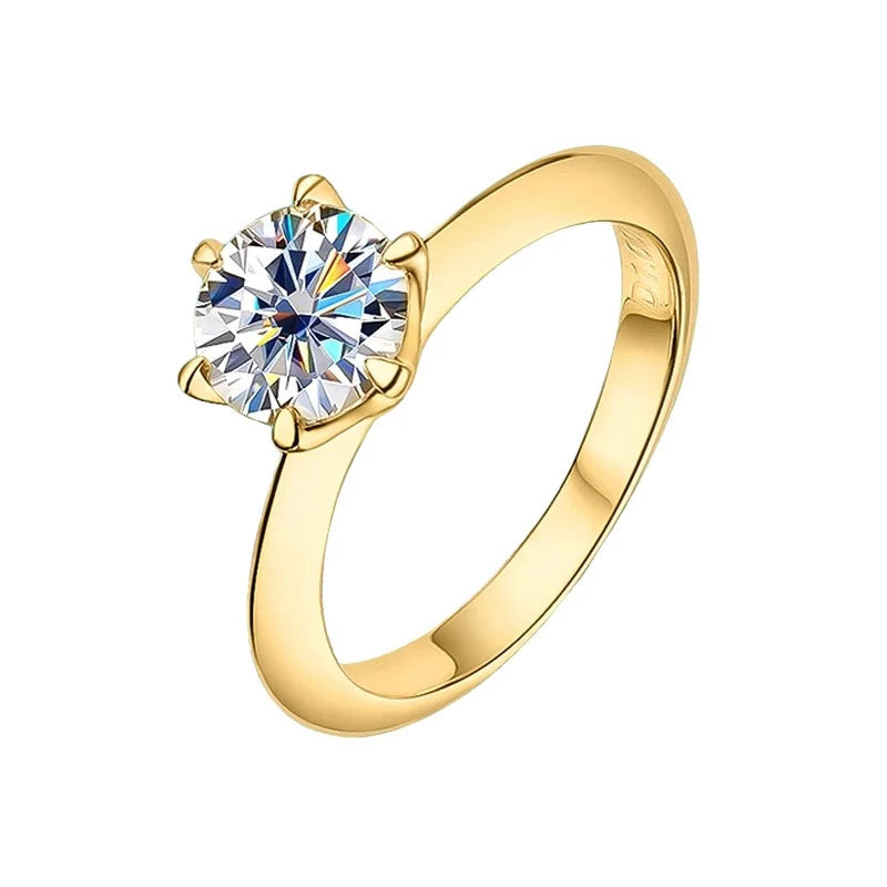 3Ct Sparkling Moissanite Diamond Ring - Sterling Silver - Ornalux