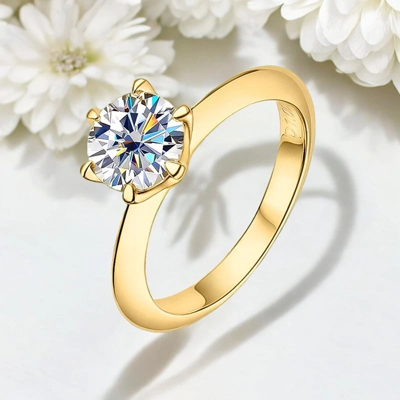 3Ct Sparkling Moissanite Diamond Ring - Sterling Silver - Ornalux