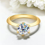 3Ct Sparkling Moissanite Diamond Ring - Sterling Silver - Ornalux