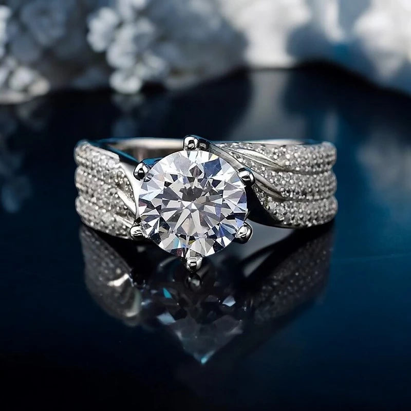 Luxury Moissanite Engagement Ring - D Color 5CT - Ornalux
