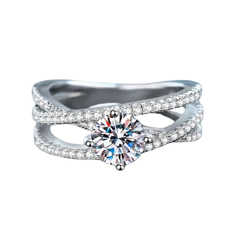 Sparkling Real D Color 1CT Moissanite Ring - Ornalux
