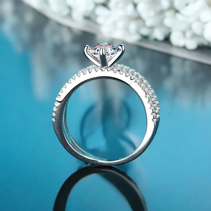 Sparkling Real D Color 1CT Moissanite Ring - Ornalux