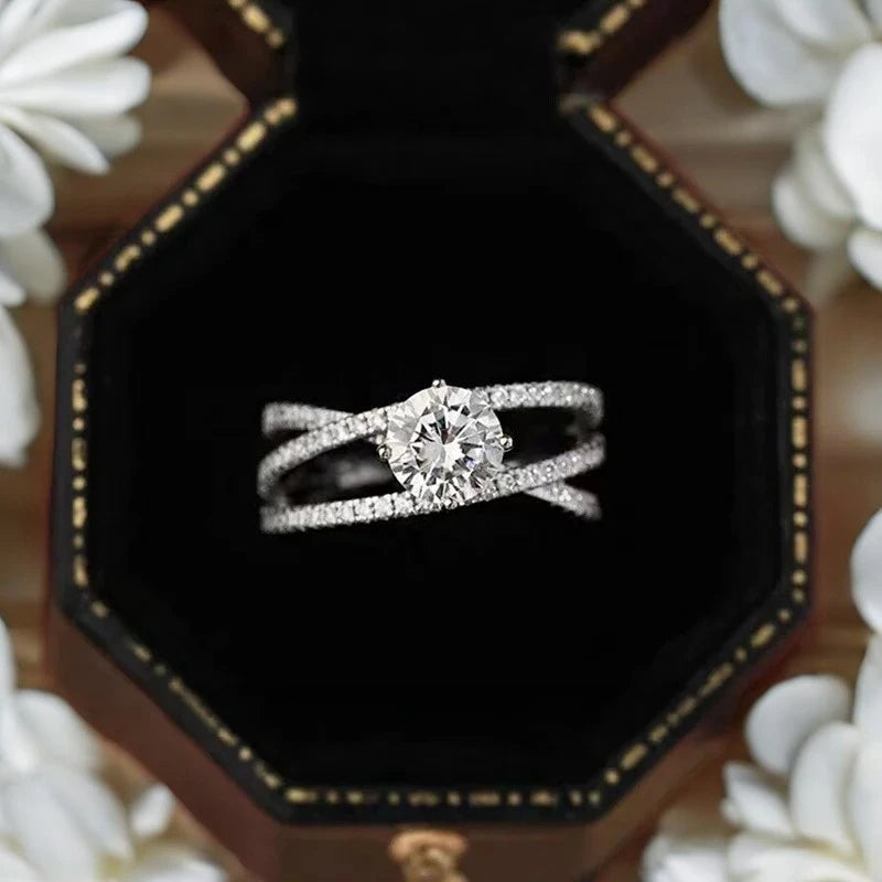 Sparkling Real D Color 1CT Moissanite Ring - Ornalux