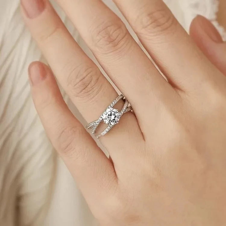 Sparkling Real D Color 1CT Moissanite Ring - Ornalux