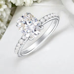 2.4Cttw Oval Cut Moissanite Wedding Ring - Ornalux