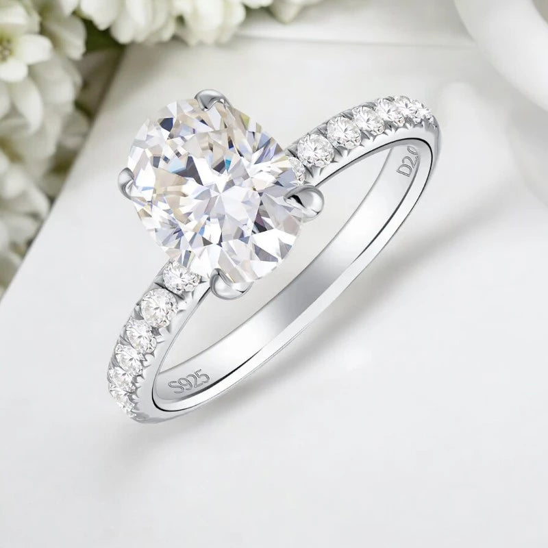 2.4Cttw Oval Cut Moissanite Wedding Ring - Ornalux