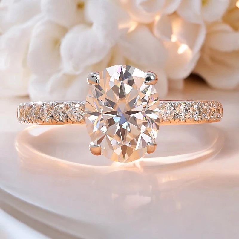 2.4Cttw Oval Cut Moissanite Wedding Ring - Ornalux