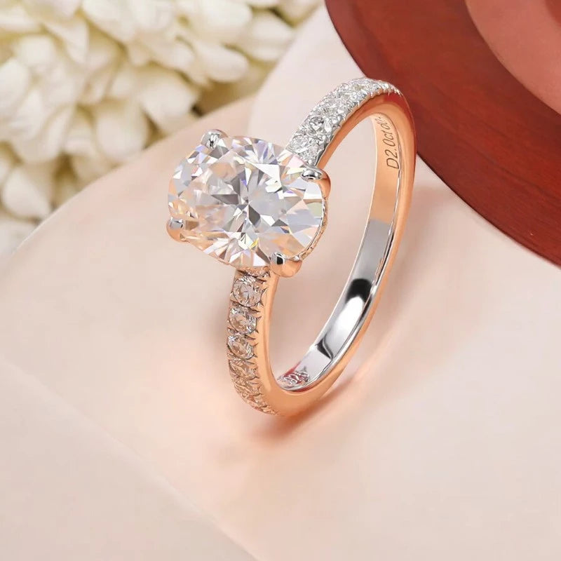 2.4Cttw Oval Cut Moissanite Wedding Ring - Ornalux