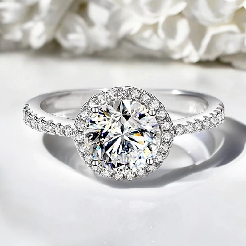 3CT Sparkling D Color Moissanite Engagement Ring - Ornalux