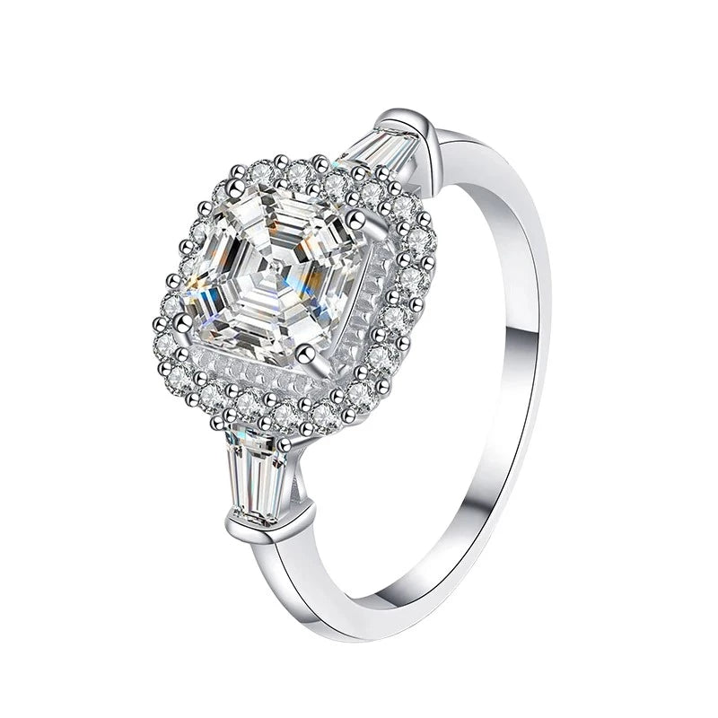 Luxury 2Ct Asscher Cut Moissanite Ring - Ornalux
