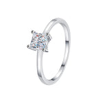 Princess Cut Moissanite Solitaire Ring - 4.5mm - Ornalux