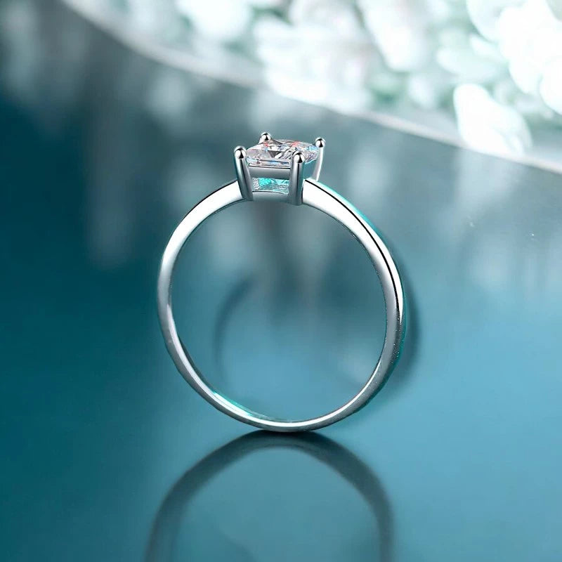 Princess Cut Moissanite Solitaire Ring - 4.5mm - Ornalux