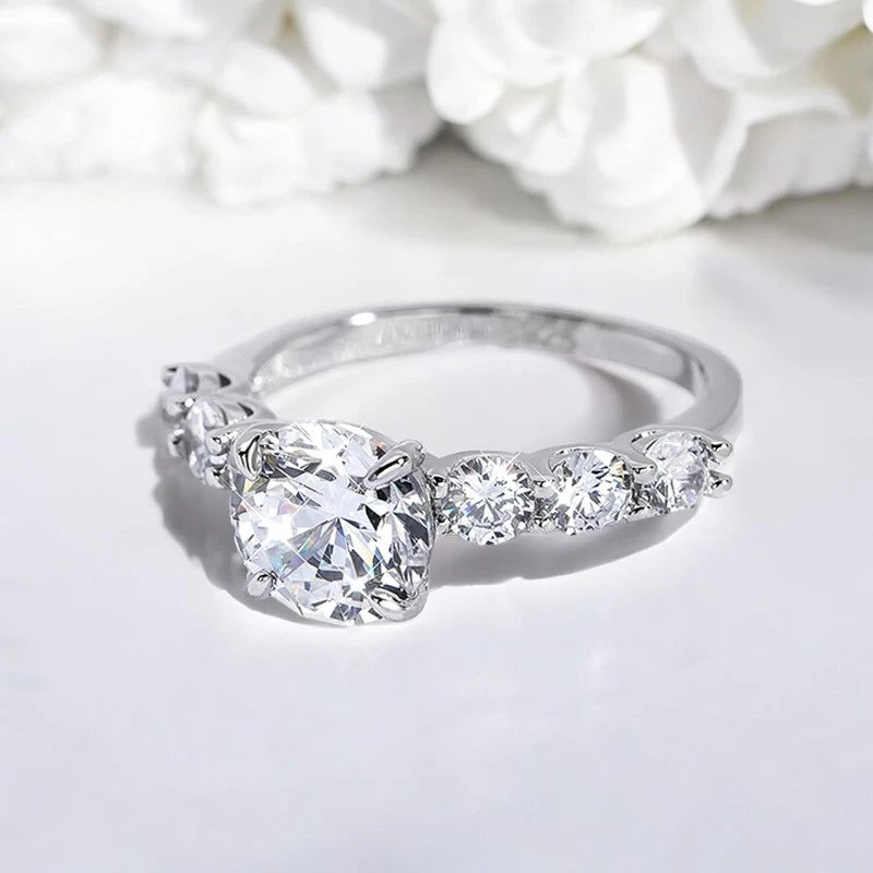 Certified 3.2CTTW Moissanite Engagement Ring - Ornalux