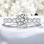 Certified 3.2CTTW Moissanite Engagement Ring - Ornalux