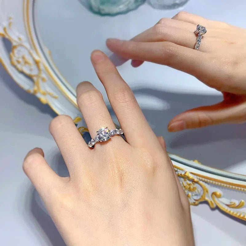 Certified 3.2CTTW Moissanite Engagement Ring - Ornalux