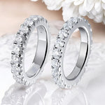 3mm All Moissanite Ring Full Eternity Band - Ornalux