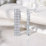 4CTTW Real Moissanite Drop Earrings - Long Tassel Dangle - Ornalux