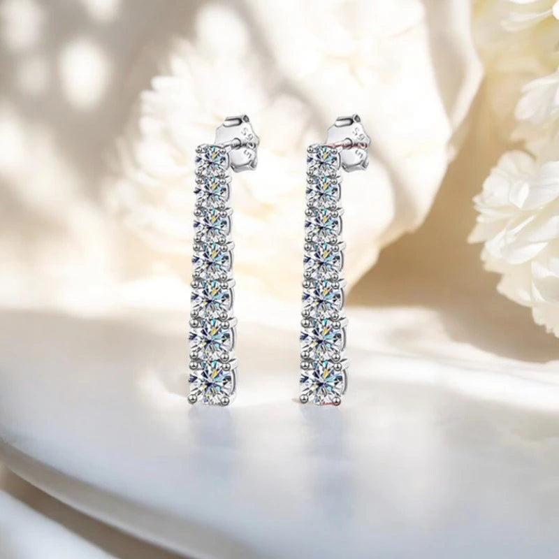 4CTTW Real Moissanite Drop Earrings - Long Tassel Dangle - Ornalux