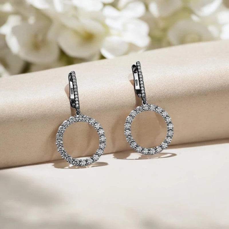 All Moissanite Diamond Drop Earrings - Ornalux