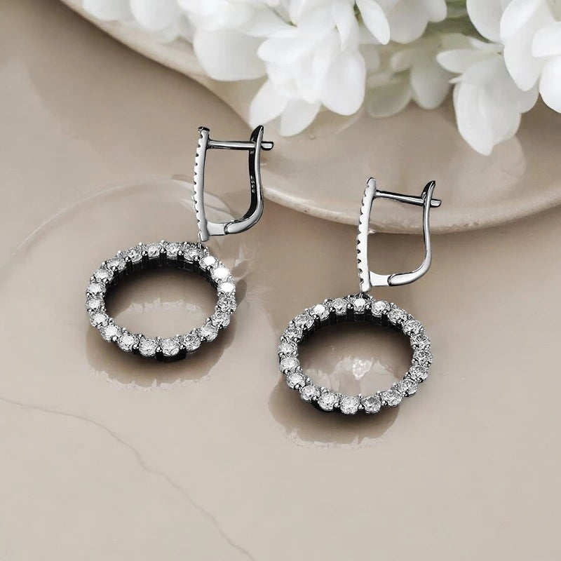 All Moissanite Diamond Drop Earrings - Ornalux