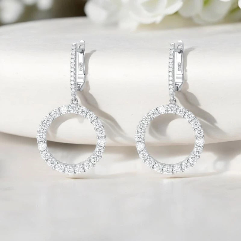 All Moissanite Diamond Drop Earrings - Ornalux