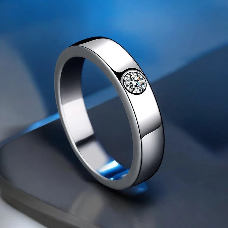 0.2ct Moissanite Diamond Men's Wedding Ring - Ornalux