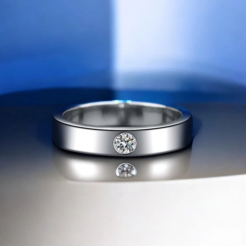 0.2ct Moissanite Diamond Men's Wedding Ring - Ornalux