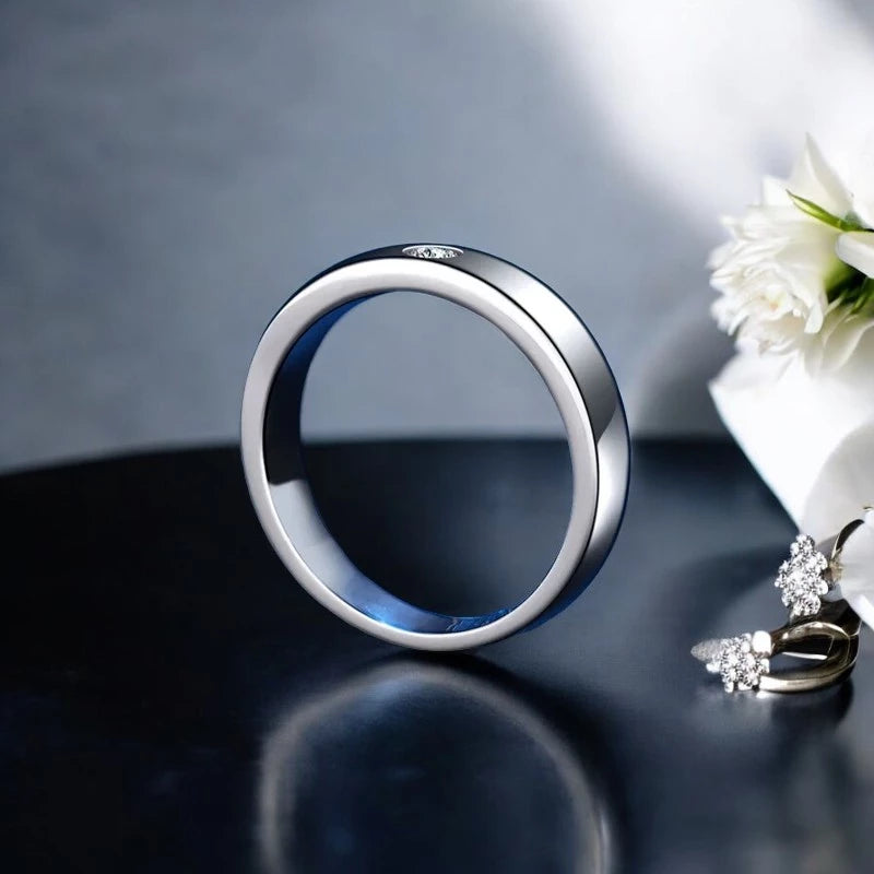 0.2ct Moissanite Diamond Men's Wedding Ring - Ornalux