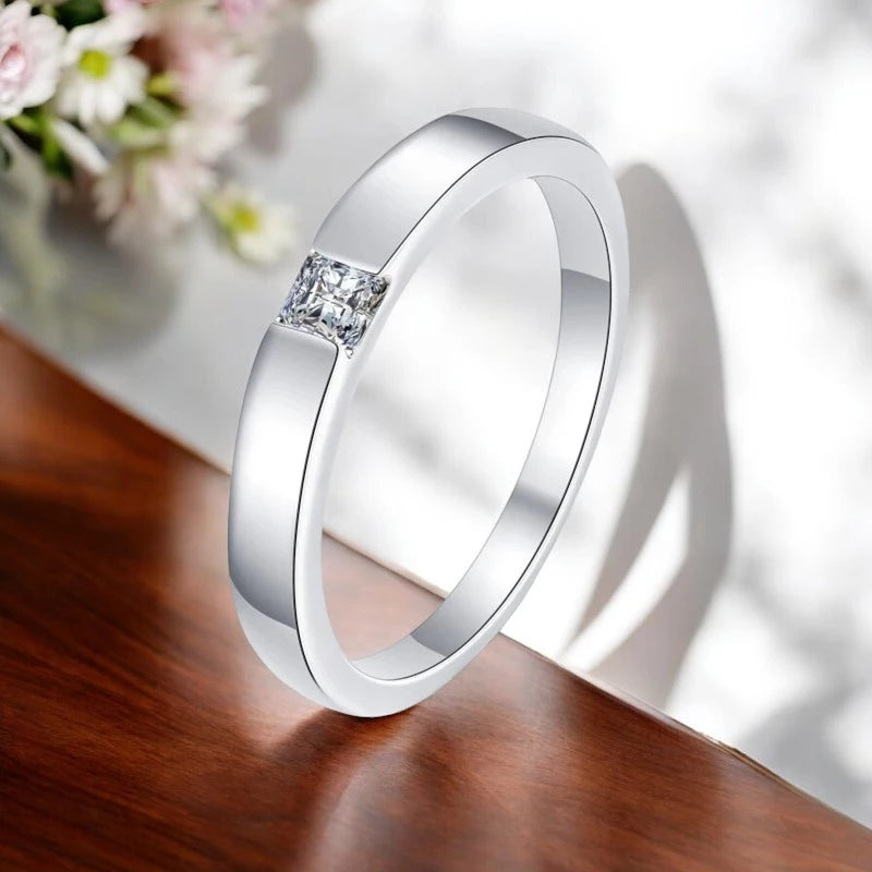 Princess Cut Moissanite Engagement Ring - Ornalux