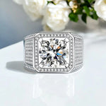 Luxury Moissanite Men's Ring - Brilliant Halo Wedding Ring - Ornalux