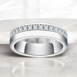 D Color Moissanite Wedding Band Rings for Men - Ornalux