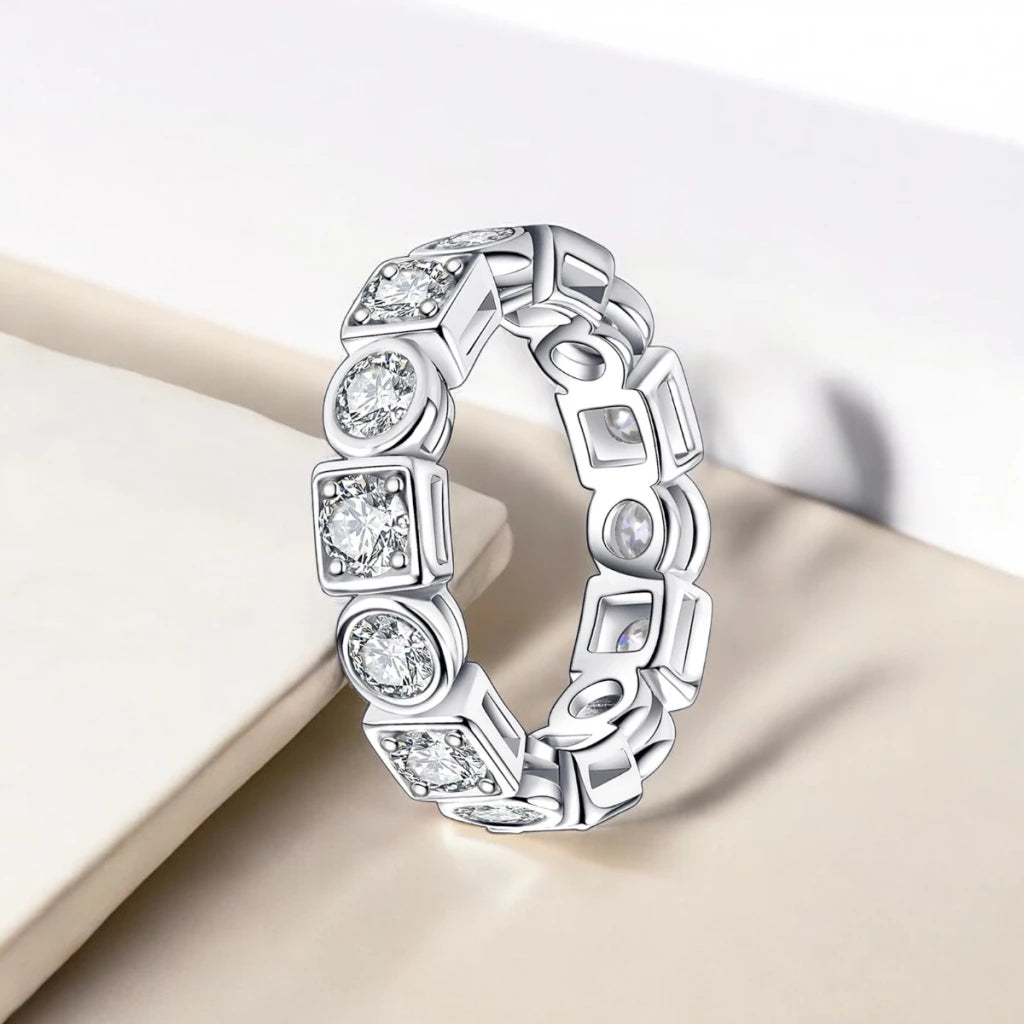 3.5mm D Color Moissanite Wedding Band - Ornalux