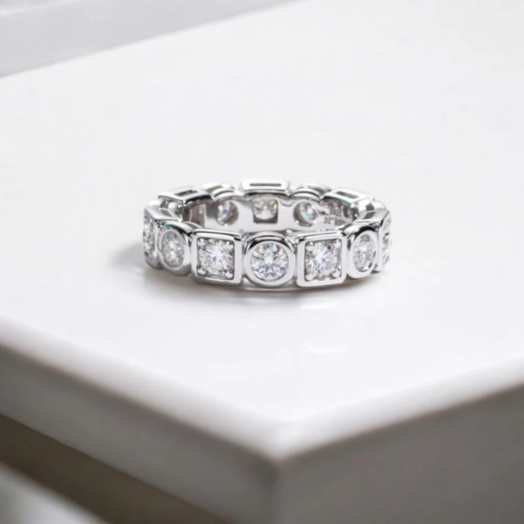 3.5mm D Color Moissanite Wedding Band - Ornalux