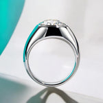 4ct D Color Moissanite Men's Bezel Ring - Ornalux