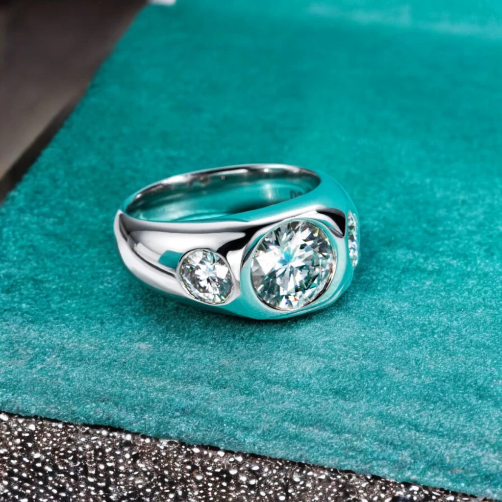 Premium 3cttw D Color Moissanite Men's Ring - Ornalux