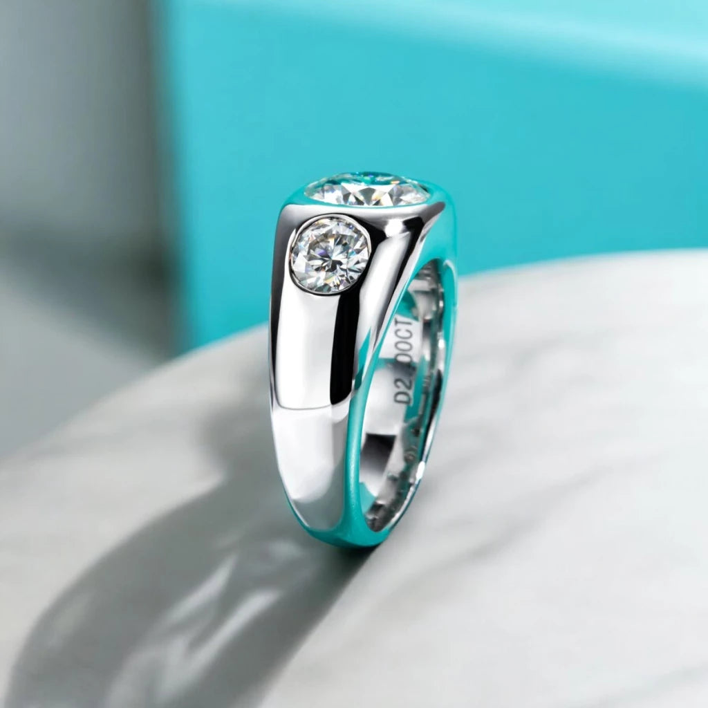 Premium 3cttw D Color Moissanite Men's Ring - Ornalux