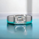 2Ct Emerald Moissanite Men's Ring - Ornalux
