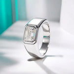 2Ct Emerald Moissanite Men's Ring - Ornalux